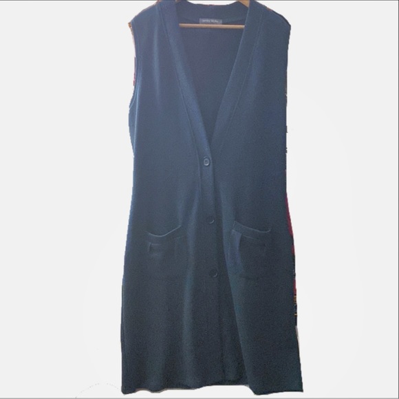 Jamby Styles Sweaters - Jamby Styles dark teal long knit sweater vest